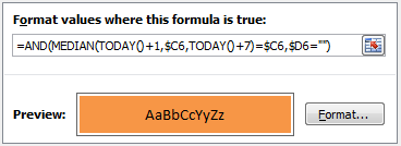 conditional formatting rule for highlighting items due in next week conditional formatting rule for highlighting items due in next week