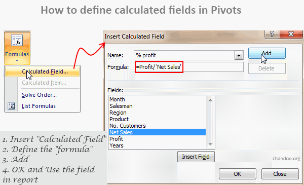 Calculated Fields Pivot Tables