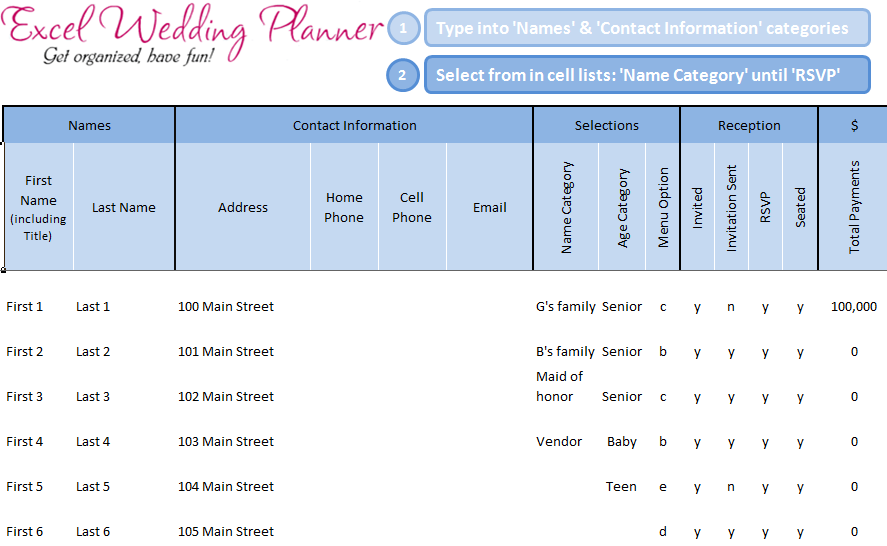 Excel Wedding Planner Template Plan your wedding using Microsoft Excel 