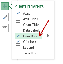 Adding error bars  - ABC inventory analysis in Excel