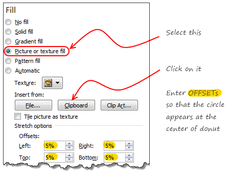 Adding cirlce as plot area background to create threaded donut chart