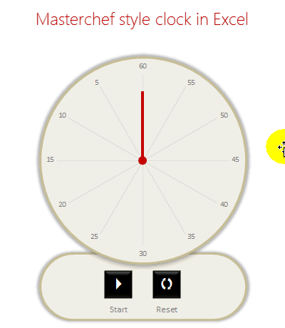 Masterchef Style Clock in Excel - Demo