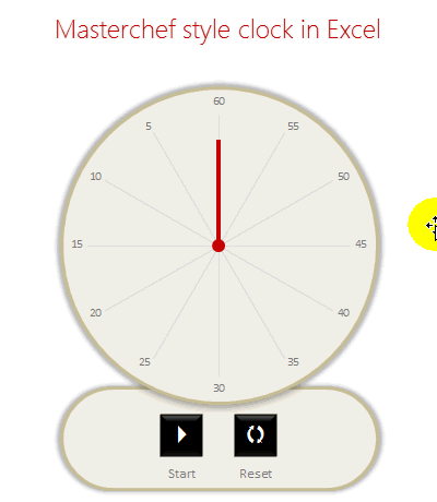 Creating a Masterchef Style Clock in Excel [for fun]