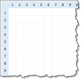 Floor tiles model in Excel by setting up 100x100 cell grid