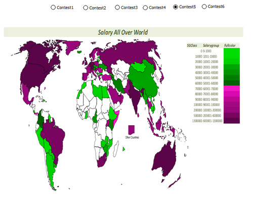 Dashboard to visualize Excel Salaries - by Anchalee Phutest - Chandoo.org - Screenshot