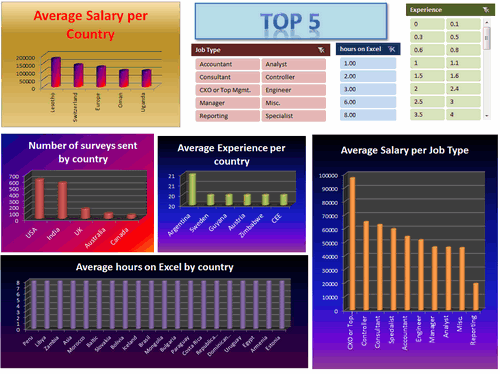 Dashboard to visualize Excel Salaries - by Guillermo Barreda - Chandoo.org - Screenshot