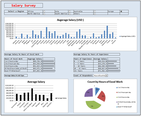 Dashboard to visualize Excel Salaries - by Jairaj Guhilot - Chandoo.org - Screenshot