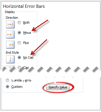 Set up custom error values for Q1 & Q3