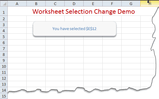 Demo of Worksheet_SelectionChange event macro - Excel VBA Customer Service Dashboard