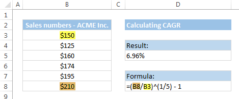 cagr formula excel