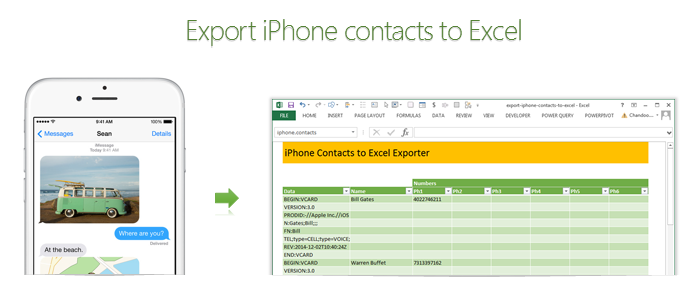 Export iPhone contacts to Excel - FREE Template