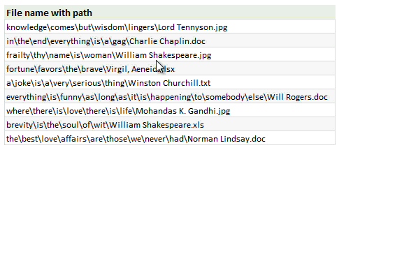 Extract file name from full path using find replace - Excel tip