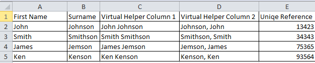 How virtual helper columns work - Multi-condition lookup formula