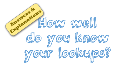 How well do you know your LOOKUPs? - Quiz Answers & Discussion