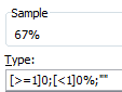 Custom number formatting rule to show conversion ratios in %s