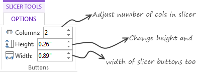 Setting up slicers in multiple columns etc.