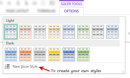 Slicer styles and colors