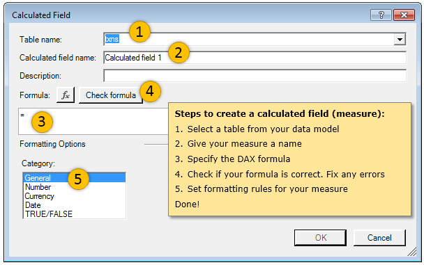 Creating a new measure in Excel Power Pivot - Demo