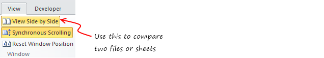 Compare 2 Excel Files using View side by side Mode [Quick Tip]