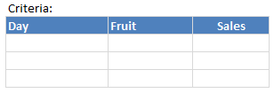 Criteria Cells for Advanced Filters