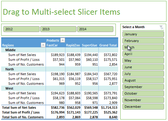 Drag to multi-select slicer items [quick tip]