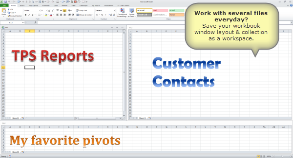 Work with several Excel files everyday? – Save them as a workspace [Quick tip]