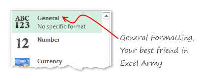 General Formatting in Excel - Use it to simplify your cell formatting needs