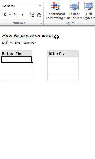 How to preserve leading zeros in a cell - Excel Tutorial