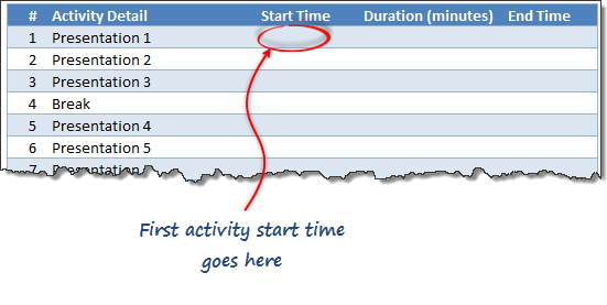 excel meeting agenda template