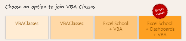 VBA Classes - Signup Options