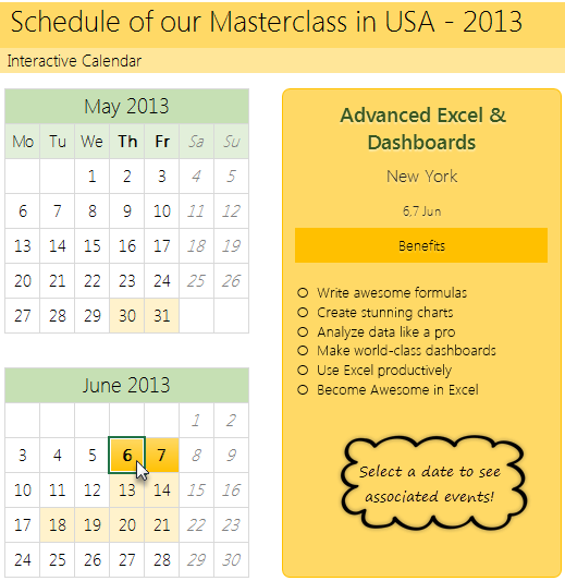 How to create interactive calendar to highlight events & appointments [Tutorial]