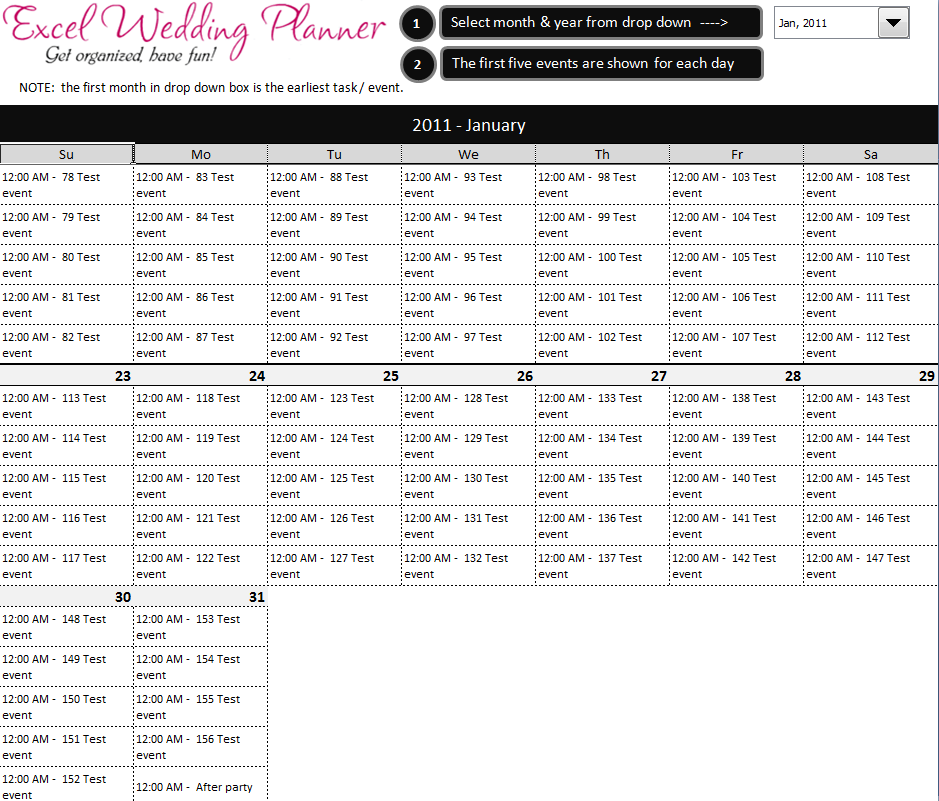 FREE Excel Wedding Planner Template - Download Today » Chandoo.org